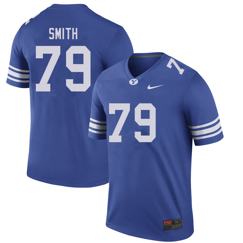 Men #79 Jacob Smith BYU Cougars College Football Jerseys Sale-Royal